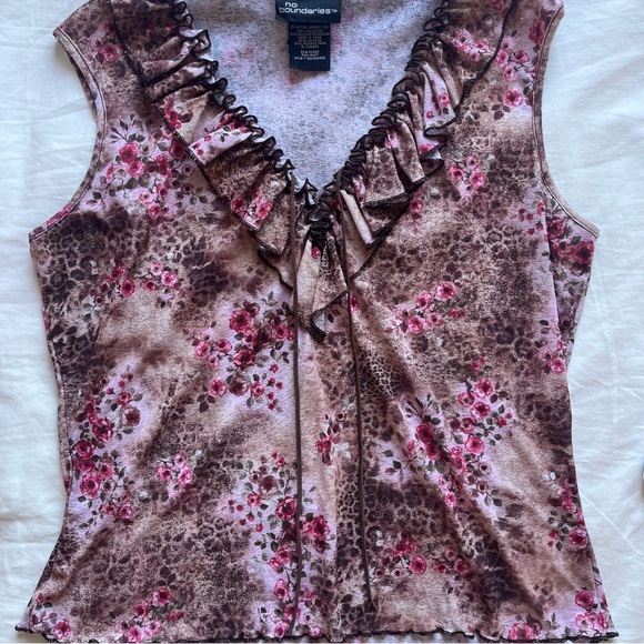 Y2k cheetah rose mesh top - Picture 3 of 5